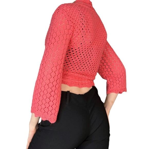 Pink Tie Wrap Cardigan Sweater - Picture 5 of 7